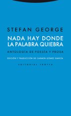NADA HAY DONDE LA PALABRA QUIEBRA, de GEORGE STEFAN | portada del libro