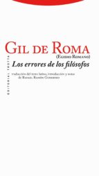ERRORES DE LOS FILOSOFOS,LOS, de GIL DE ROMA | portada del libro