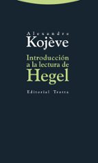 INTRODUCCION A LA LECTURA DE HEGEL, de Alexandre Kojève | portada del libro