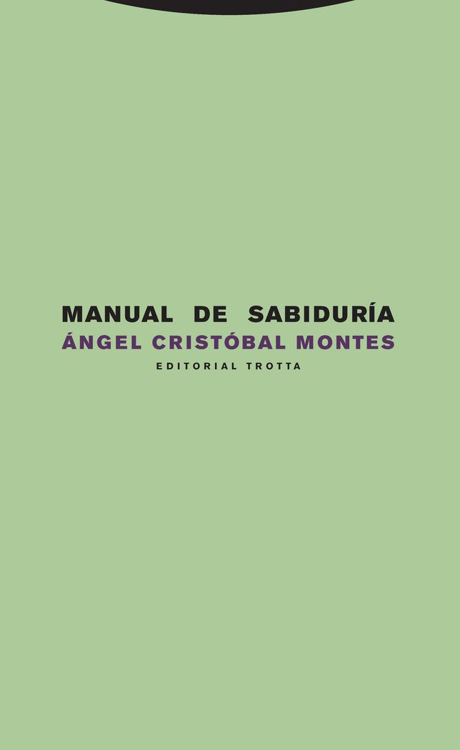 MANUAL DE SABIDURIA, de Cristóbal Montes | portada del libro