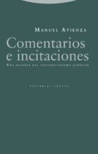 COMENTARIOS E INCITACIONES, de Manuel Atienza | portada del libro