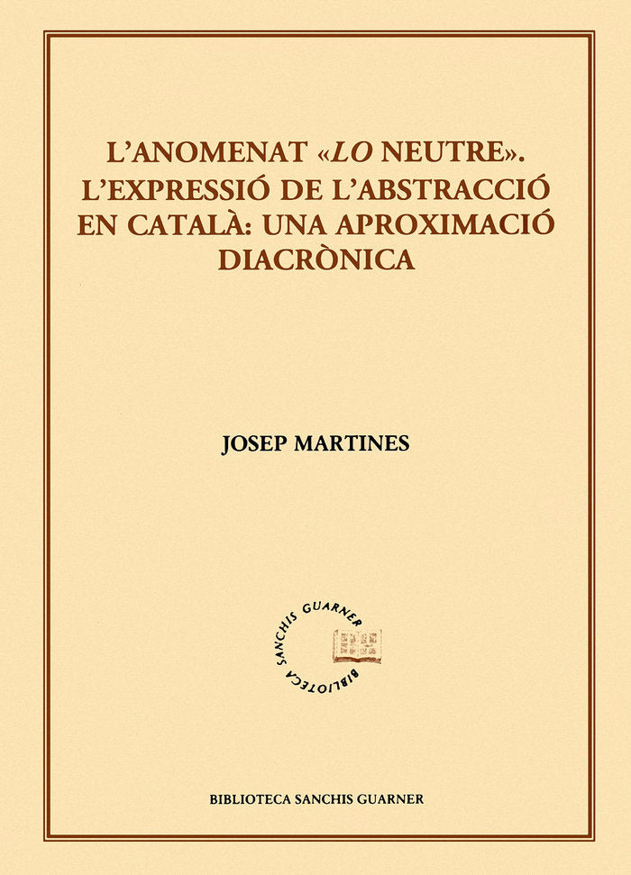 L'anomenat "Lo neutre", de Martines Peres, Josep | portada del libro