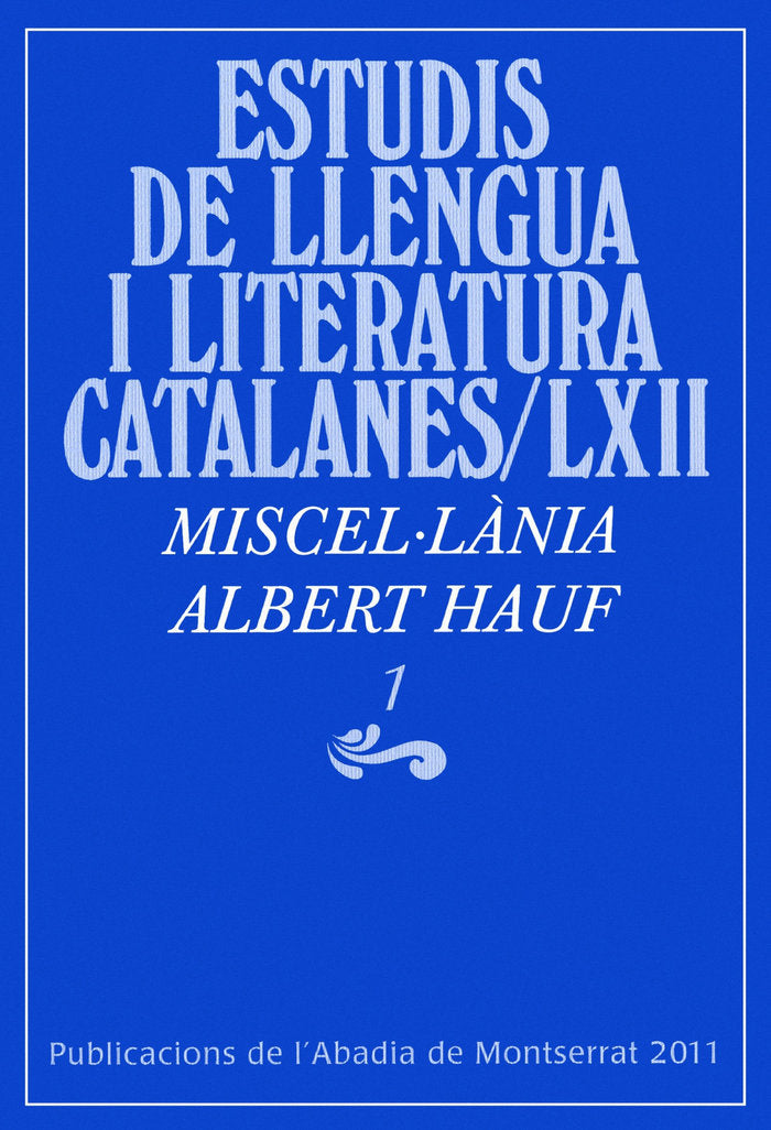 Miscel·lània Albert Hauf, 1, de Miralles i Montserrat, Joan | portada del libro