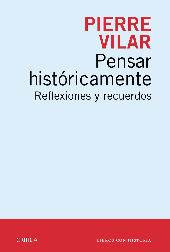 Pensar históricamente, de Vilar | portada del libro