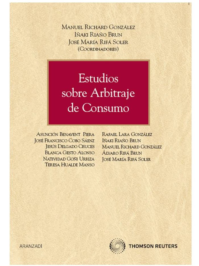 Estudios sobre arbitraje de consumo, de Riaño Brun, Iñaki | portada del libro