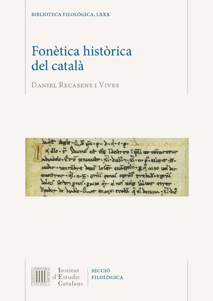 Fonètica històrica del català, de Recasens i Vives | portada del libro