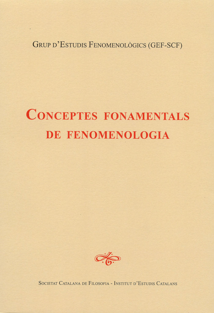Conceptes fonamentals de fenomenologia, de AA.VV. | portada del libro