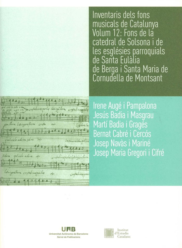FONS DE LA CATEDRAL DE SOLSONA I DE LES ESGLESIES PARROQUIALS DE SANTA EULALIA D, de VARIOS AUTORES | portada del libro
