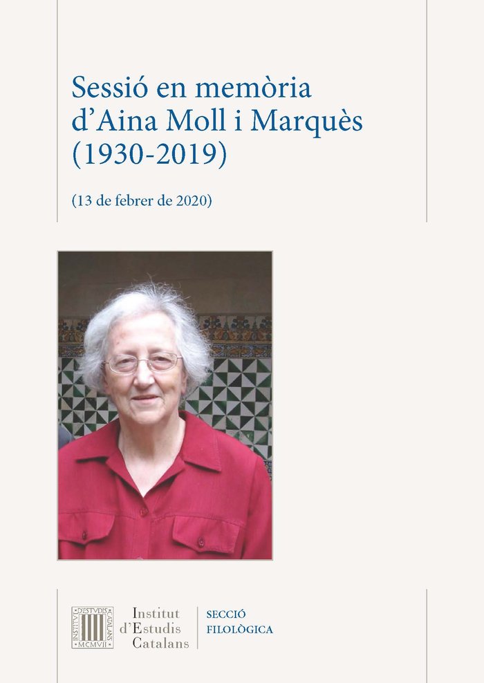 SESSIO EN MEMORIA D'AINA MOLL I MARQUES (1930 - 2019), de VARIOS AUTORES | portada del libro