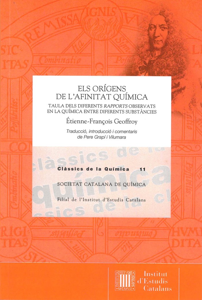 ELS ORIGENS DE L'AFINITAT QUIMICA : TAULA DELS DIFERENTS RAPPORTS OBSERVATS EN L, de GEOFFROY, ETIENNE-FRANÇOIS | portada del