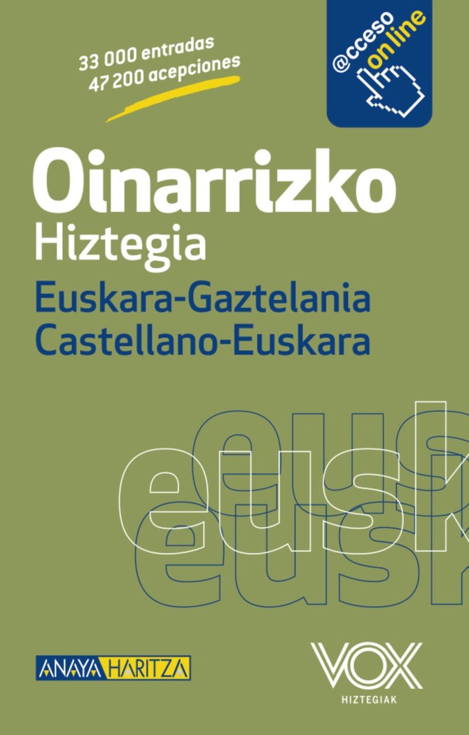 Oinarrizko Hiztegia Euskara-Gaztelania / Castellano-Euskara, de Vox Editorial | portada del libro