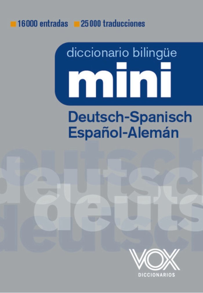 DICCIONARIO MINI DEUTSCH SPANISCH ESPAÑOL ALEMAN, de VOX EDITORIAL | portada del libro