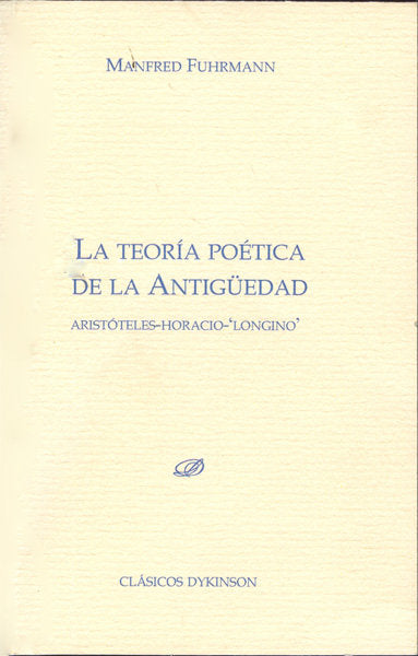 La teoría poética de la antigüedad, de Fuhrmann (alemán), Manfred | portada del libro