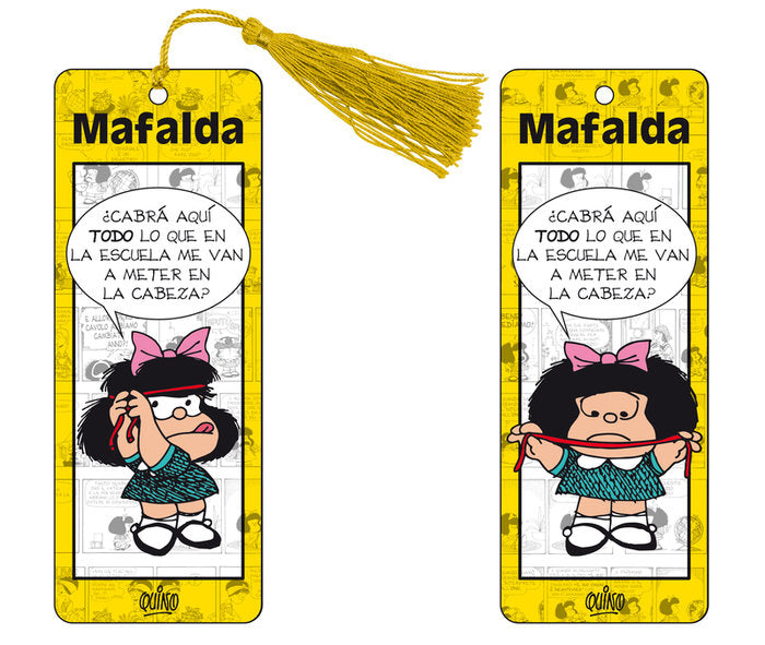 Marcapáginas 3D Mafalda (amarillo) | portada del libro