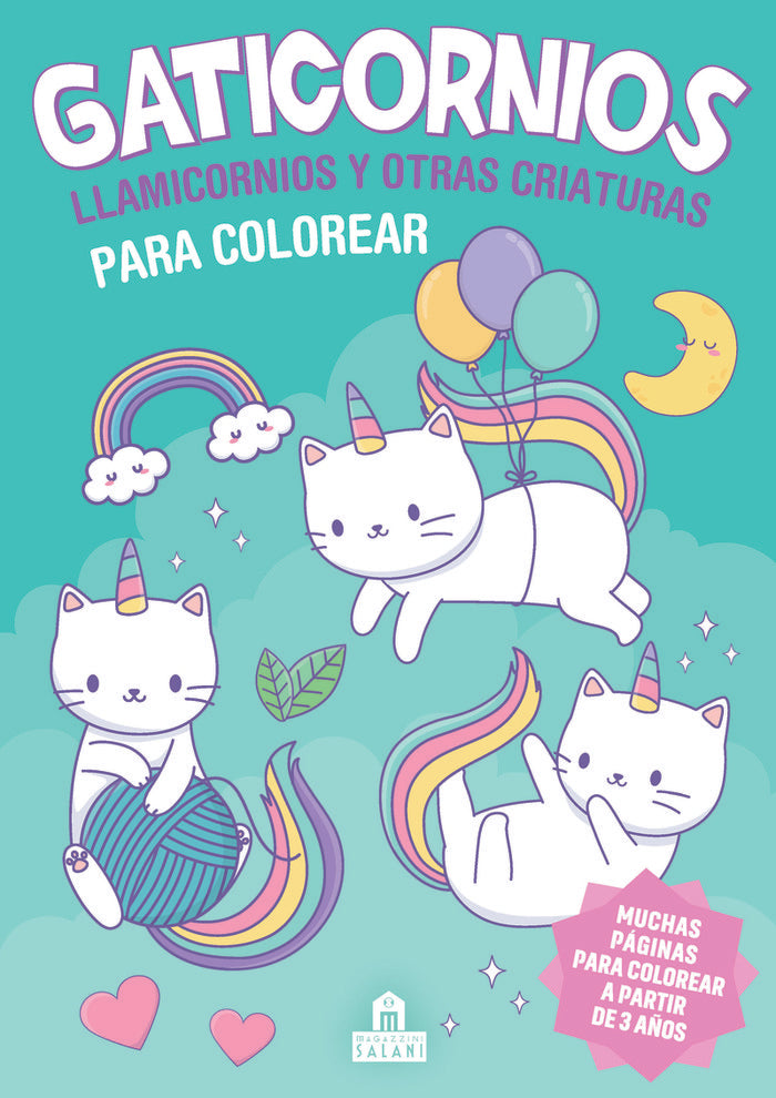 GATICORNIOS, LLAMICORNIOS Y OTRAS CRIATURAS PARA COLOREAR, de , AA.VV. | portada del libro