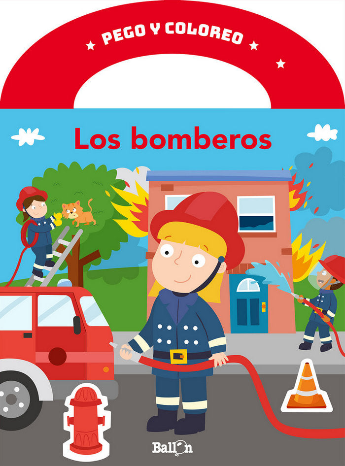 Pego y coloreo - Los bomberos, de BALLON | portada del libro