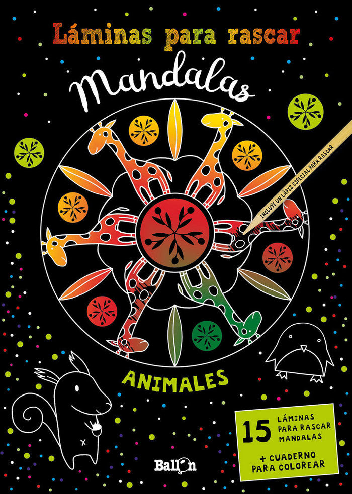 Láminas para rascar Mandalas - Animales, de BALLON | portada del libro
