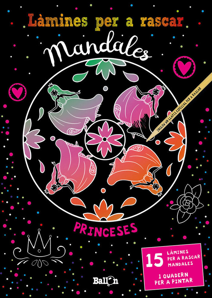 Làmines per a rascar Mandales - Princeses, de BALLON | portada del libro