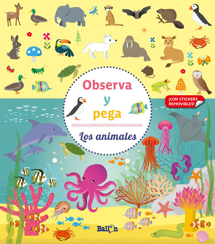 OBSERVA Y PEGA - LOS ANIMALES, de BALLON | portada del libro