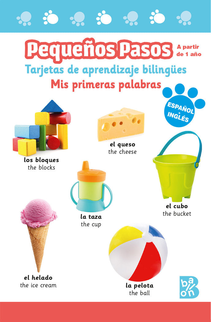 PEQUEÑOS PASOS TARJETAS DE APRENDIZAJE BILINGÜES - MIS PRIM, de BALLON | portada del libro