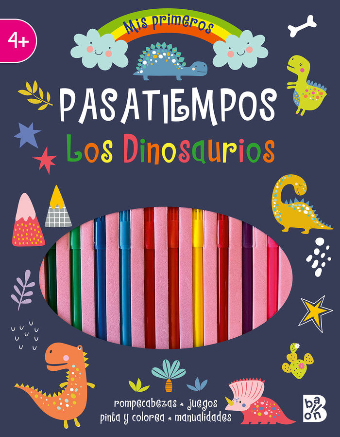 PASATIEMPOS CON ROTULADORES-LOS DINOSAURIOS, de BALLON | portada del libro