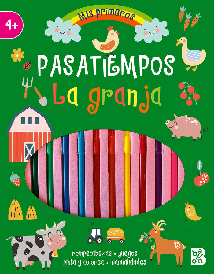 PASATIEMPOS CON ROTULADORES-LA GRANJA, de BALLON | portada del libro