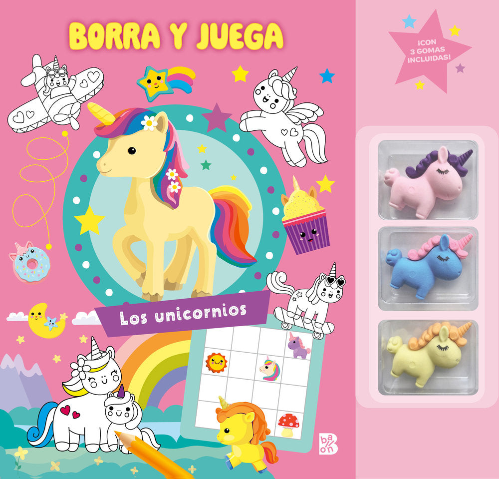 BORRA Y JUEGA UNICORNIOS, de BALLON | portada del libro
