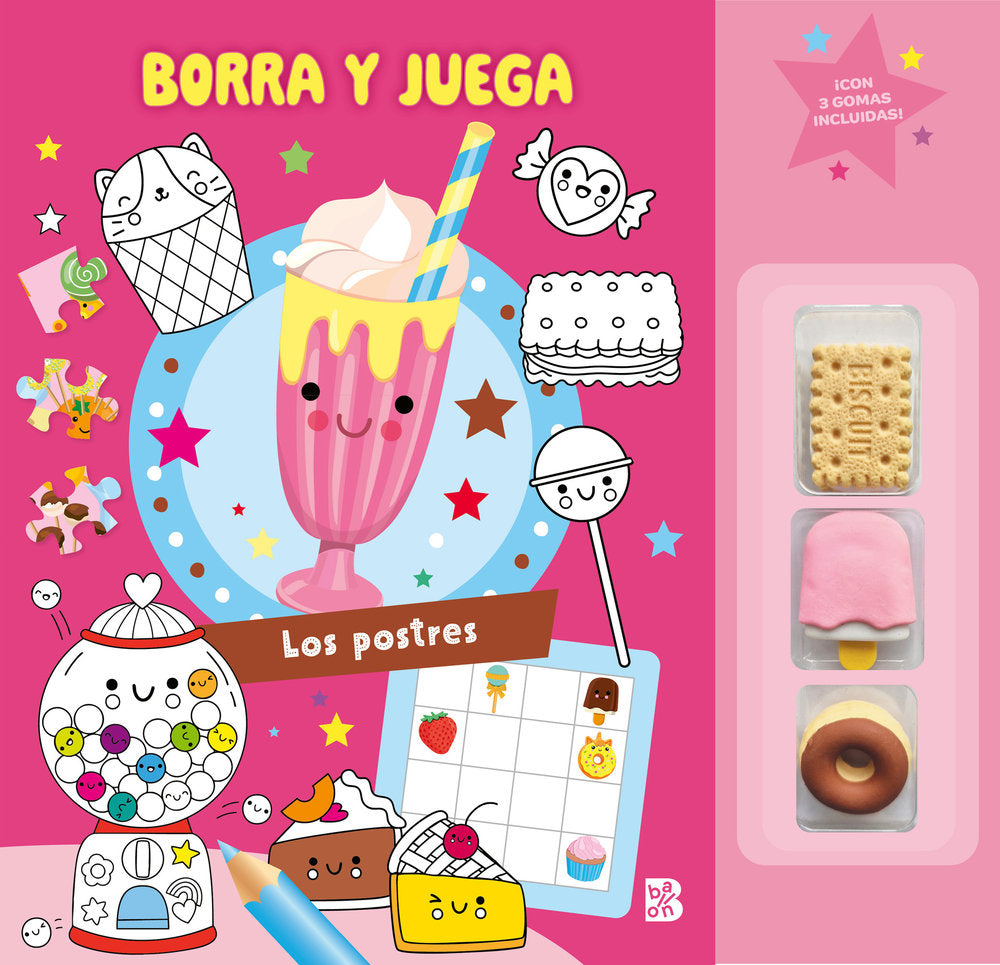 BORRA Y JUEGA POSTRES, de BALLON | portada del libro