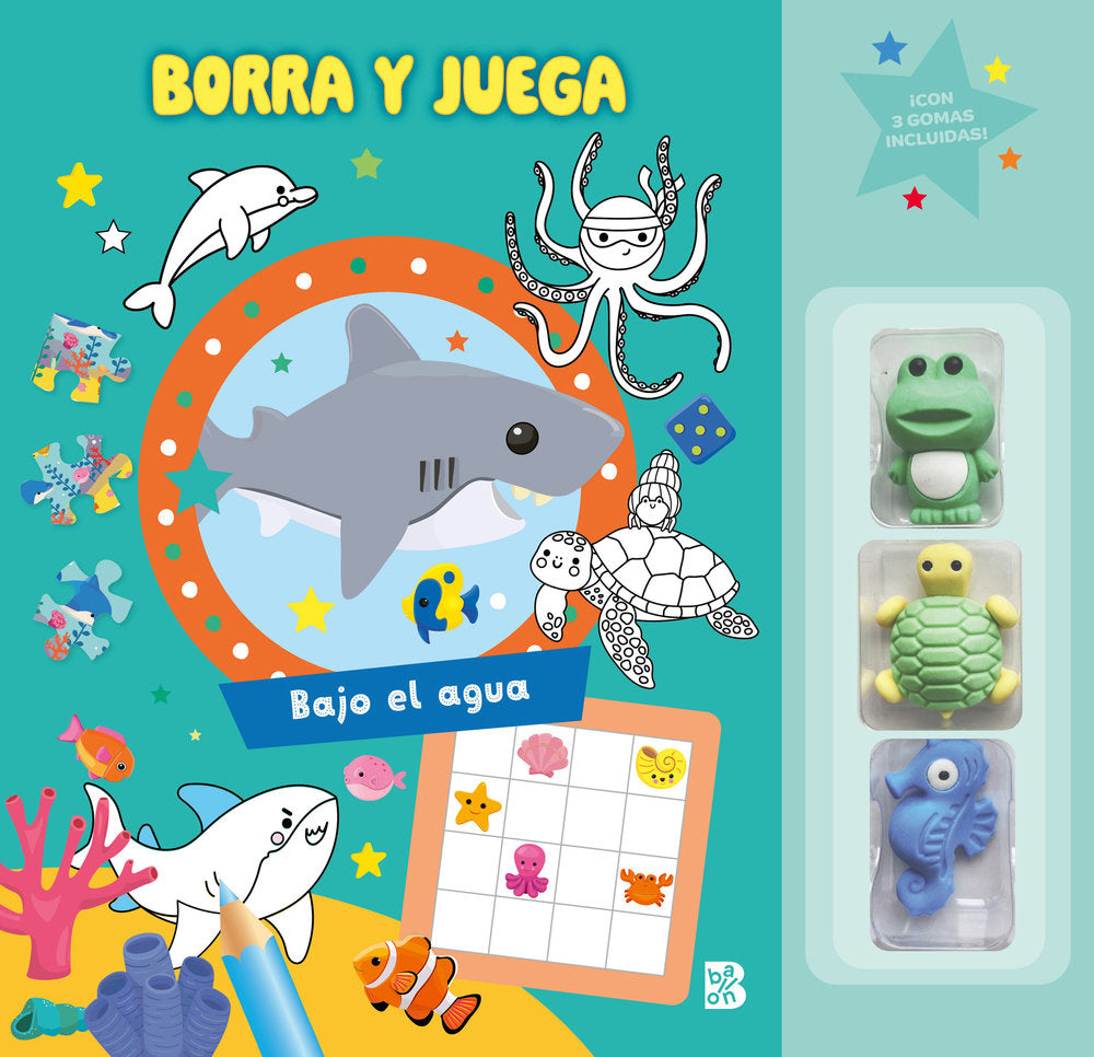 BORRA Y JUEGA BAJO EL AGUA, de BALLON | portada del libro
