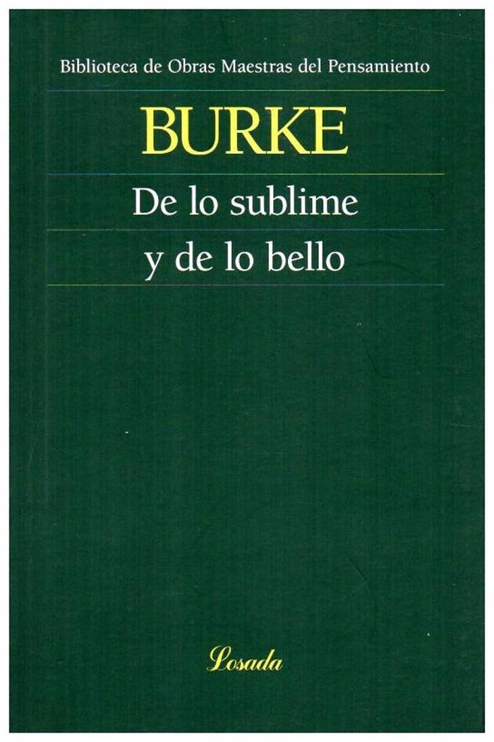 De lo sublime y de lo bello, de Burke, Edmund | portada del libro