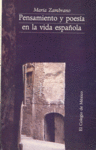 PENSAMIENTO Y POESIA EN LA VIDA ESPAÑOLA, de ZAMBRANO | portada del libro