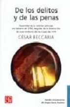 DE LOS DELITOS Y DE LAS PENAS, de CESAR BECCARIA | portada del libro