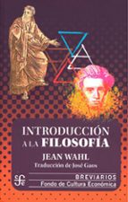 Introducción a la filosof¡a, de JEAN WAHL | portada del libro