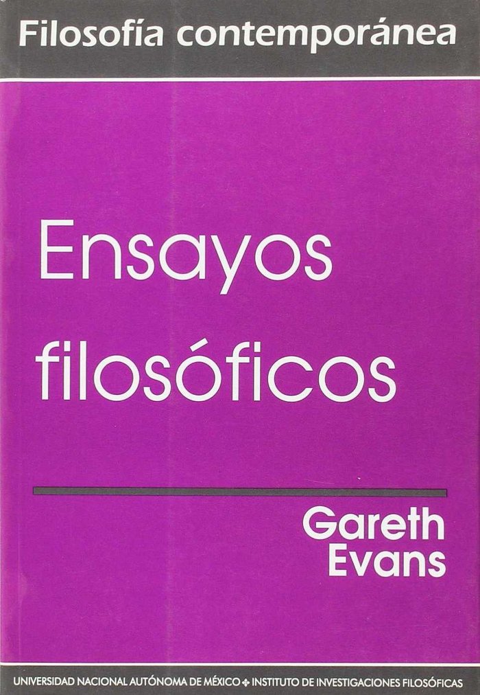 ENSAYOS FILOSOFICOS, de GARETH EVANS | portada del libro