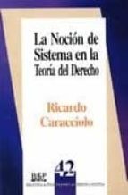 LA NOCION DE SISTEMA EN LA TEORIA DEL DERECHO, de RICARDO CARACCIOLO | portada del libro