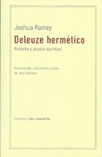 DELEUZE HERMETICO, de JOSHUA RAMEY | portada del libro