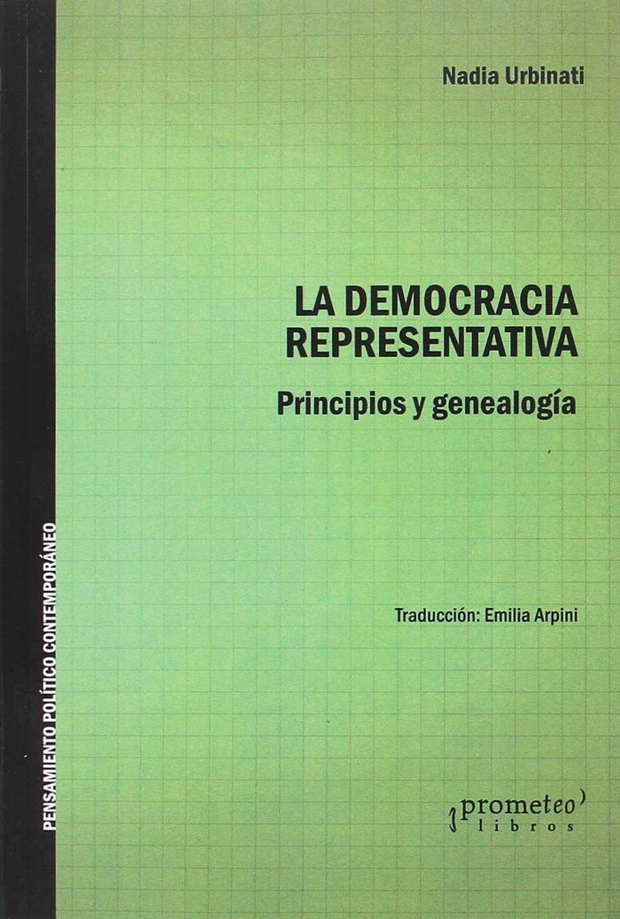 LA DEMOCRACIA REPRESENTATIVA, de NADIA URBINATI | portada del libro