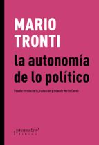 LA AUTONOMIA DE LO POLITICO, de Mario Tronti | portada del libro
