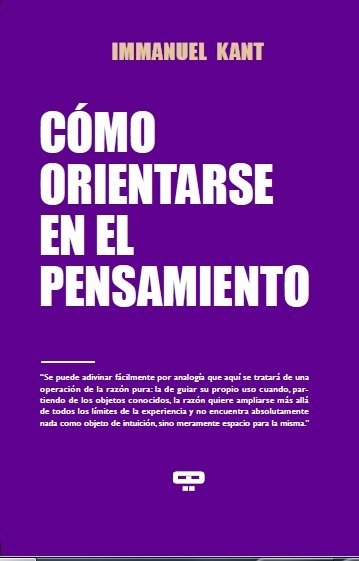 COMO ORIENTARSE EN EL PENSAMIENTO, de KANT, IMMANUEL | portada del libro