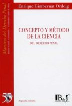 CONCEPTO Y METODO DE LA CIENCIA DEL DERECHO PENAL, de Enrique Gimbernat Ordeig | portada del libro