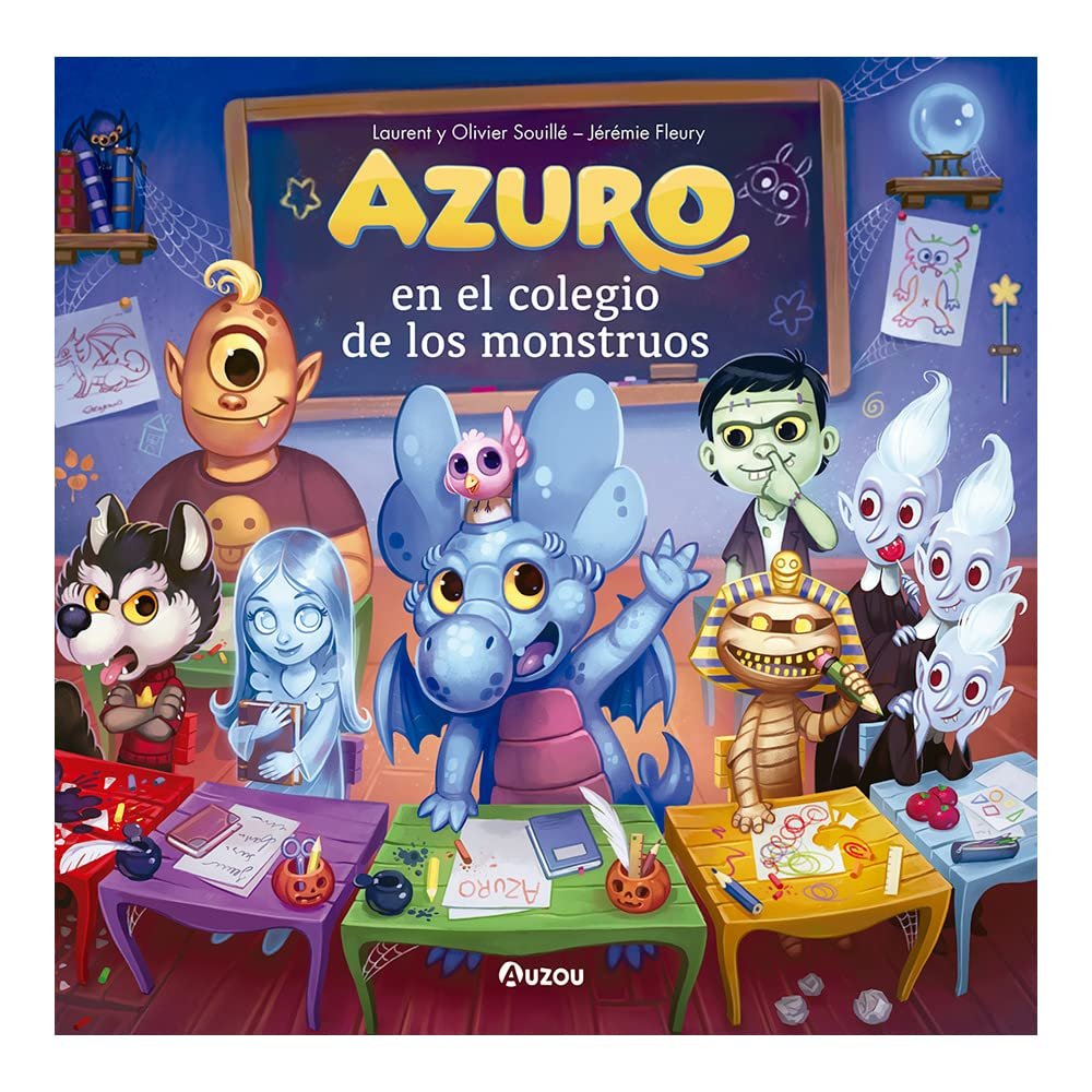 Azuro en el colegio de los monstruos, de SOUILLE,LAURENT Y OLIVIER | portada del libro