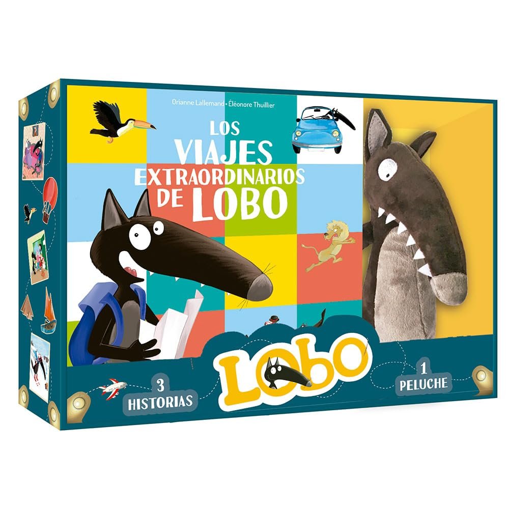 Los viajes extraordinarios de Lobo. Cofre con peluche, de LALLEMAND, ORIANNE | portada del libro