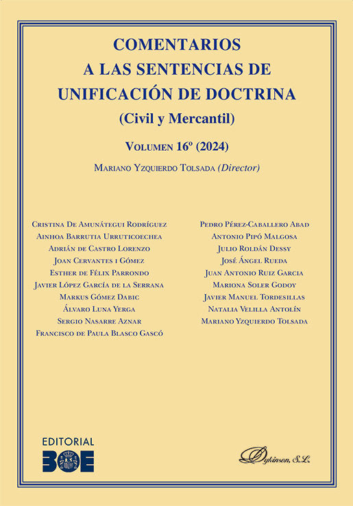 COMENTARIOS A LAS SENTENCIAS DE UNIFICACION DE DOCTRINA (CIVIL Y MERCANTIL) VOLU, de VV.AA.3 | portada del libro