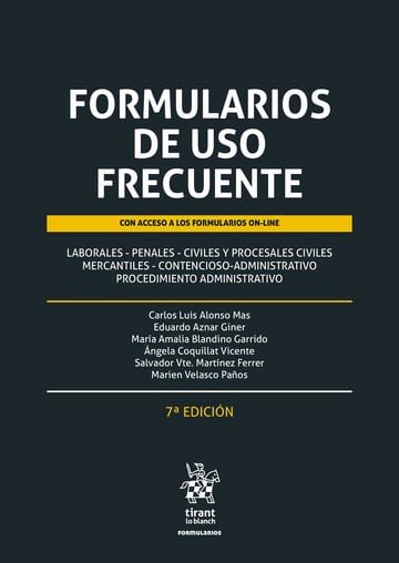 FORMULARIOS DE USO FRECUENTE ( LABORALES - PENALES - CIVILES Y PROCESALES CIVILE, de ALONSO MAS | portada del libro
