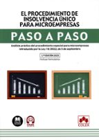 PROCEDIMIENTO DE INSOLVENCIA UNICO PARA MICROEMPRESAS PASO, de Departamento de Documentación Iberley | portada del libro