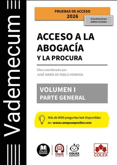 VADEMECUM ACCESO A LA ABOGACIA Y A LA PROCURA VOLUMEN I PA | portada del libro
