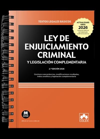LEY DE ENJUICIAMIENTO CRIMINAL Y LEGISLACION COMPLEMENTARIA | portada del libro