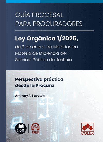 GUIA PROCESAL PARA PROCURADORES. LEY ORGANICA 1/2025, DE 2 DE ENERO, DE MEDIDAS, de SABATTINI, ANTHONY A. | portada del libro