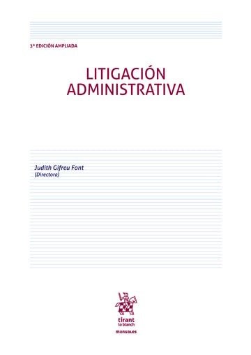 LITIGACION ADMINISTRATIVA 3ª ED, de GIFREU FONT | portada del libro