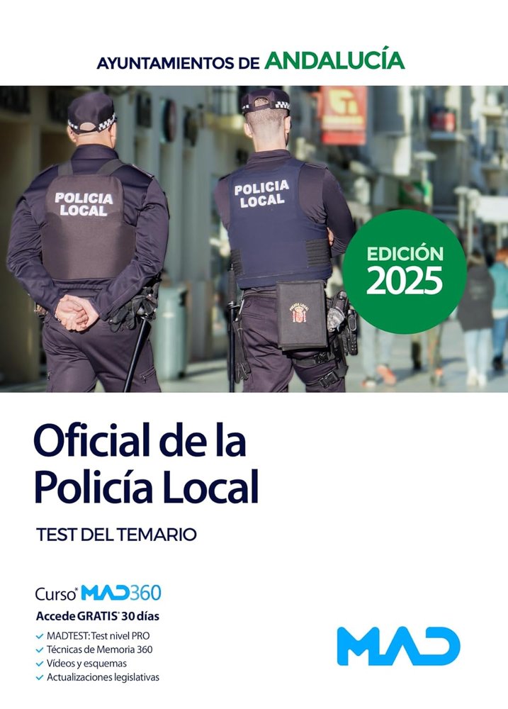OFICIAL POLICIA LOCAL ANDALUCIA TEST TEMARIO GENERAL | portada del libro